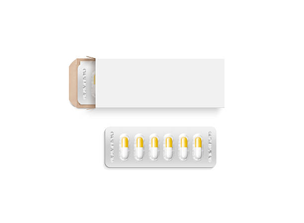 leere weiße pille box design mockup, clipping-pfad - pill box stock-fotos und bilder