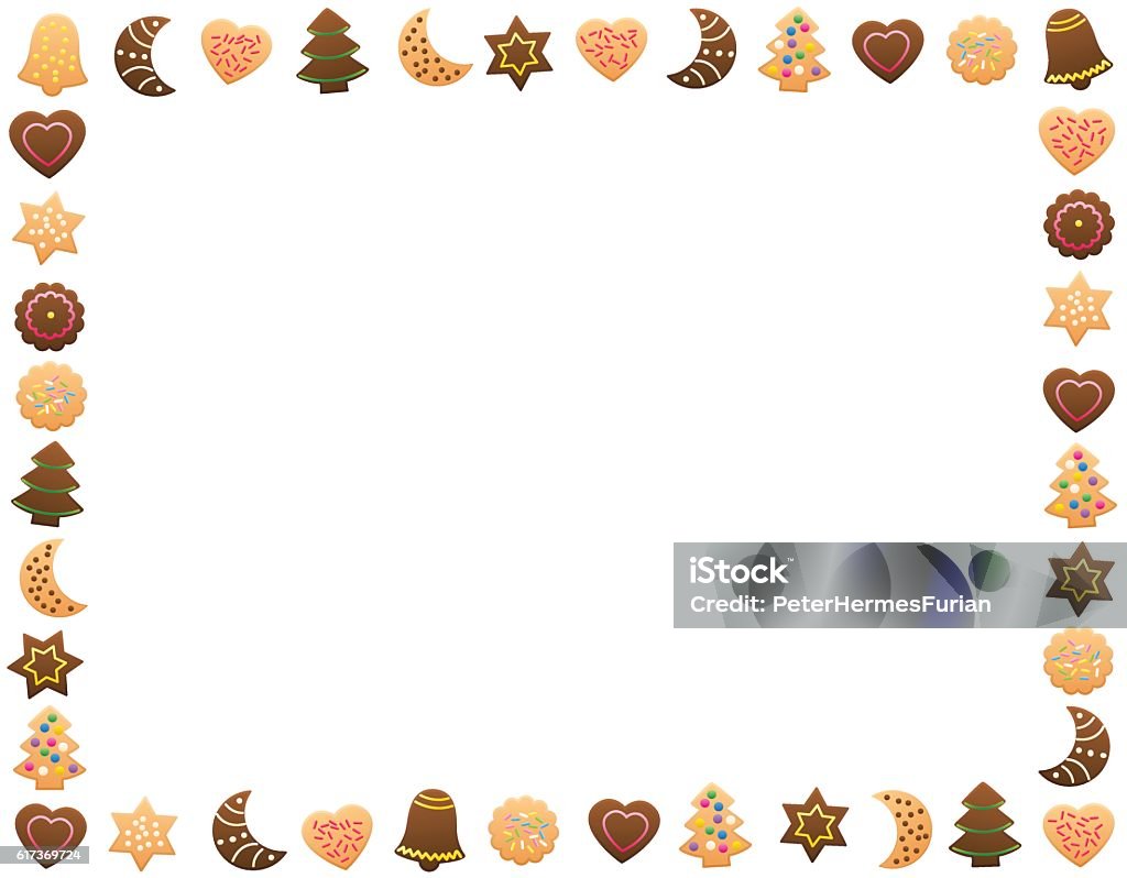 Christmas Cookies Frame Horizontal Christmas cookies and gingerbread cookies - horizontal frame. Border - Frame stock vector