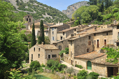 A view of Saint-Guilhem-le-Désert, a very charming village located near Montpellier (South of France).