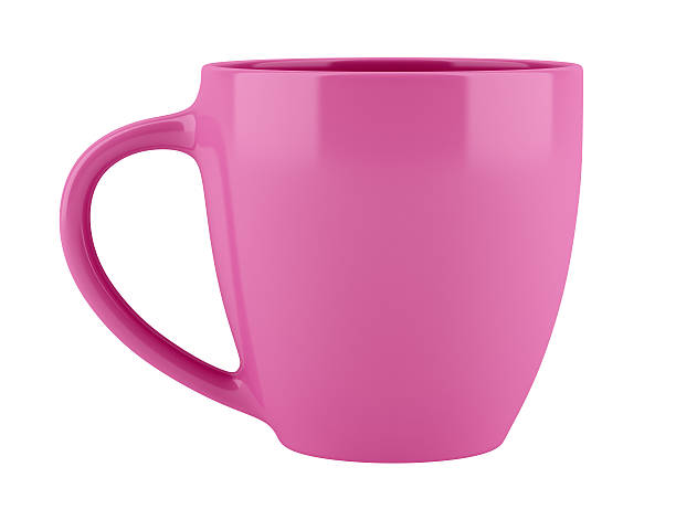 Pink Ceramic Cup Isolated On White Background Stock Photo - Download Image  Now - Cup, Mug, Pink Color - iStock