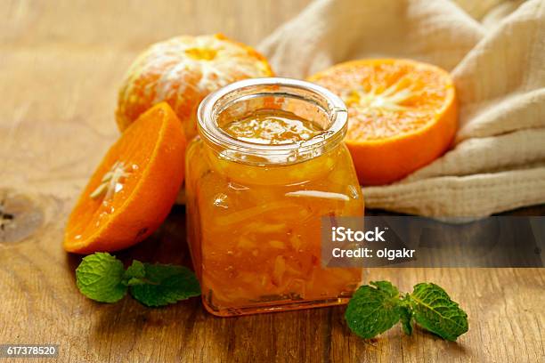 Homemade Organic Jam Of Citrus Orange Manadarin Stock Photo - Download Image Now - Marmalade, Preserves, Orange - Fruit