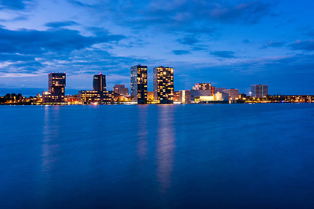 istock Skyline of Almere Netherlands at Dusk 617379656
