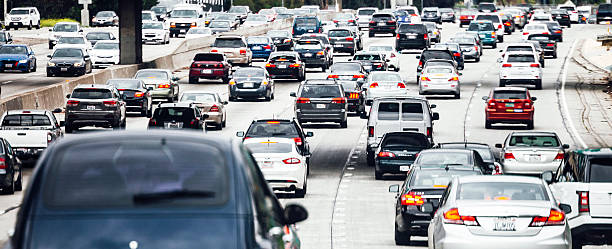 Los Angeles traffic. Highway traffic in Los Angeles. los angeles traffic jam stock pictures, royalty-free photos & images