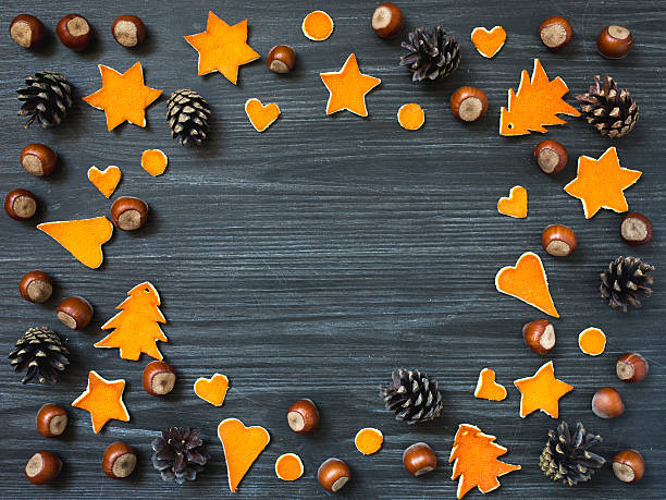istock Holiday background with christmas decoratins 617382004