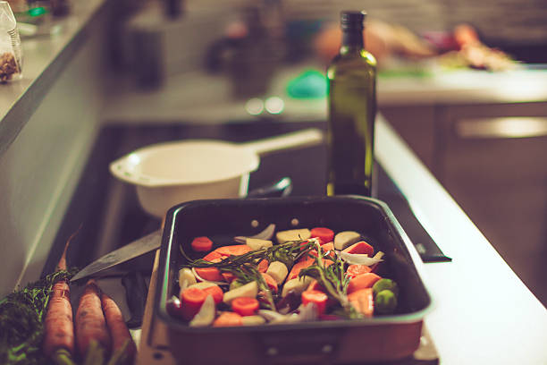 Vegetables, healthy lifestyle, healthy eating, kitchen, at home, no people, brussels sprouts, sweet potatoes, celery, carrots, parsnips, onion, pumpkin, beets, walnuts