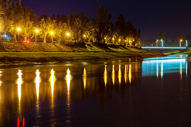 istock Beautiful reflection  the river in the city uzgorod Ukraine. 617382928