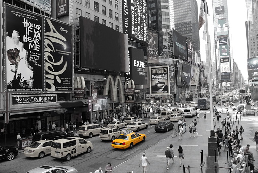 Photo over Time Square and Broadway at Manhattan, New York City, USA. 10 of July 2014