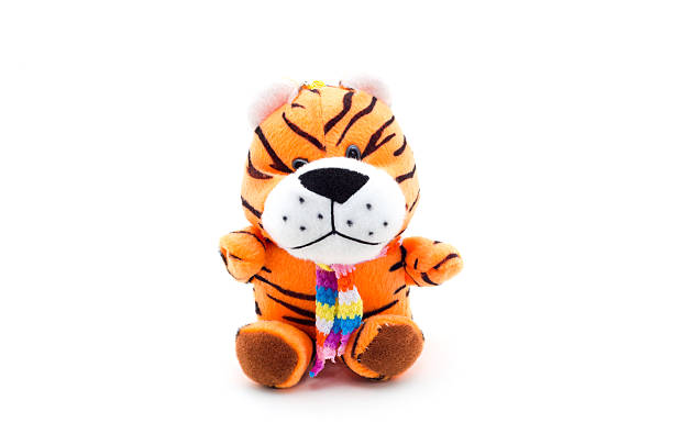 istock Toy teddy tiger isolated on white background. 617387616
