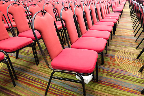 istock red chair in seminar room 617388342