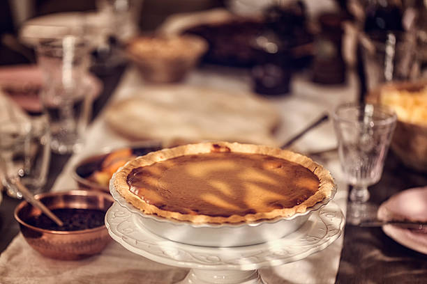 istock Pumpkin Pie Served for Traditional Holiday Dinner 617390200