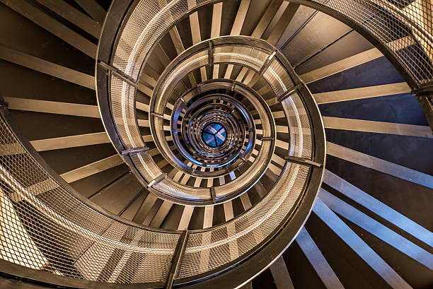 istock Spiral staircase in tower - interior architecture of building 617390862