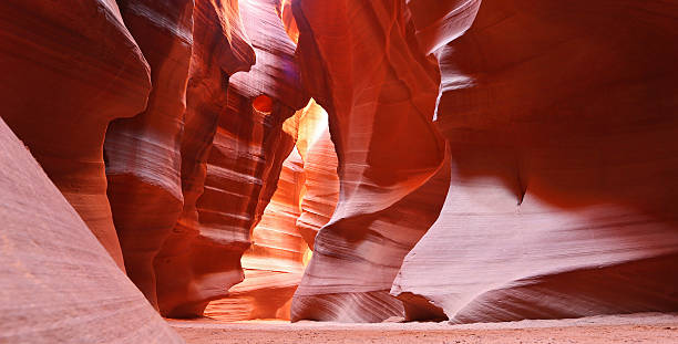 Upper Antelope Canyon Low view of Upper Antelope Canyon. antelope canyon stock pictures, royalty-free photos & images