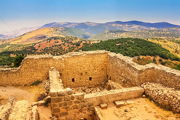 Photo of ruins at the ancient Greco-Roman city of Gadara near Umm Qays, Jordan, Middle East.