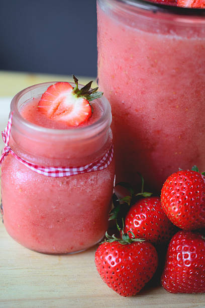 istock Close Up Strawberry Slush on cutting board 617392416