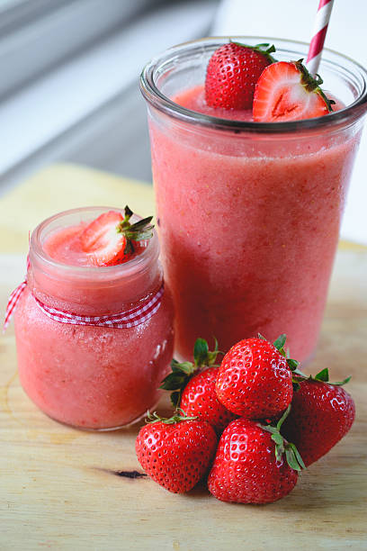 istock Strawberry Slush on cutting board, Summer Drink , Fresh Drink 617392516