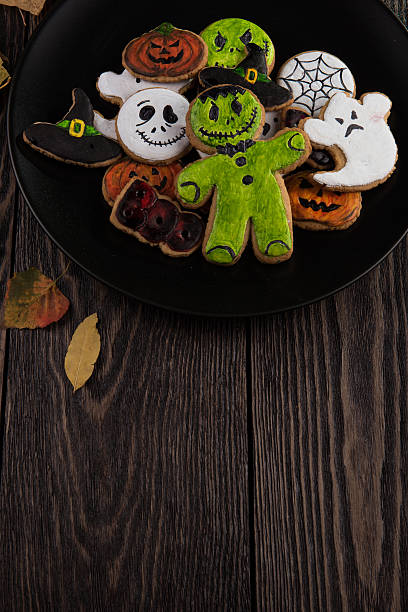 istock Homemade delicious ginger biscuits for Halloween 617399012