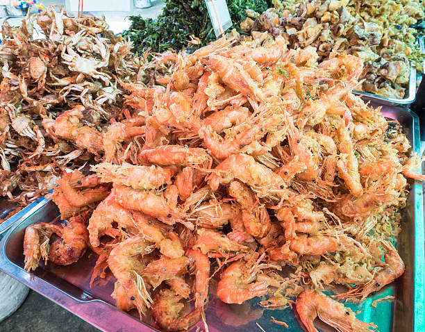 Fried prawn balls stock photo