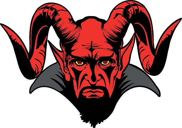 devil devil head illustration devils horn stock illustrations