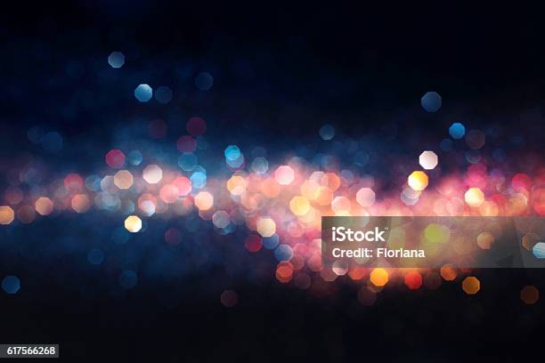Hot And Cold Defocused Lights Stock Photo - Download Image Now - Defocused, Illuminated, Backgrounds