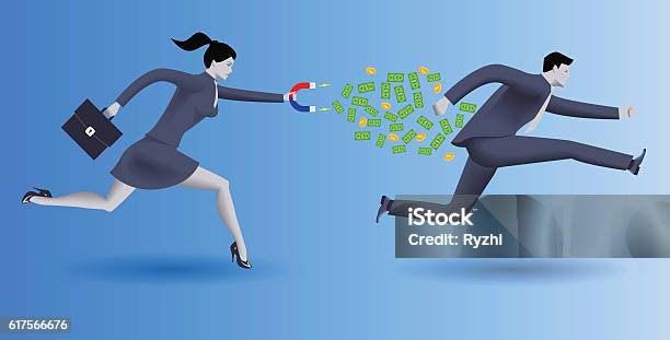 Debt Collector Business Concept Stock Illustration - Download Image Now - Collection, Debt, Briefcase