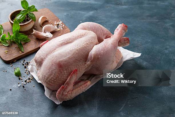 Fresh Chicken With Spices Stock Photo - Download Image Now - Chicken - Bird, Chicken Meat, Raw Food