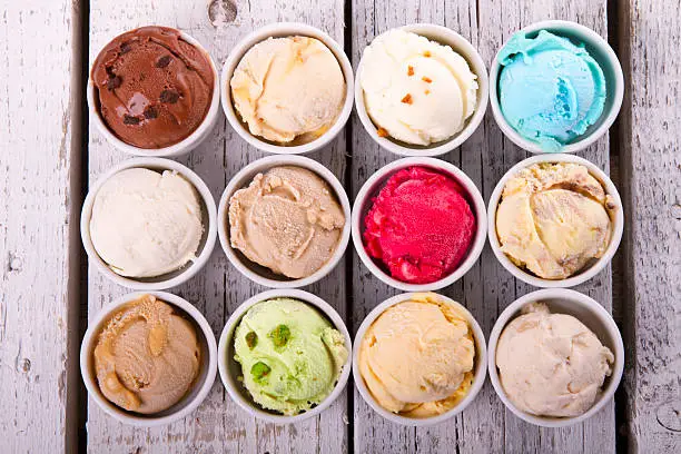 Photo of Selection of gourmet flavours of Italian ice cream