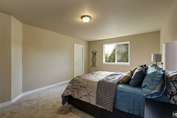 istock Simple design interior of beige Woman's bedroom 617576110
