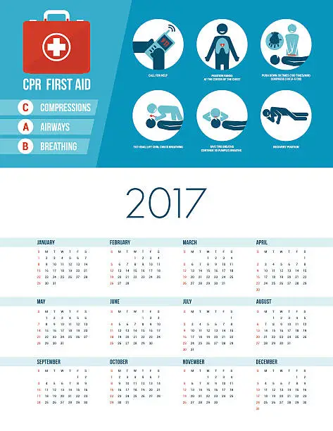 Vector illustration of Calendar 2017