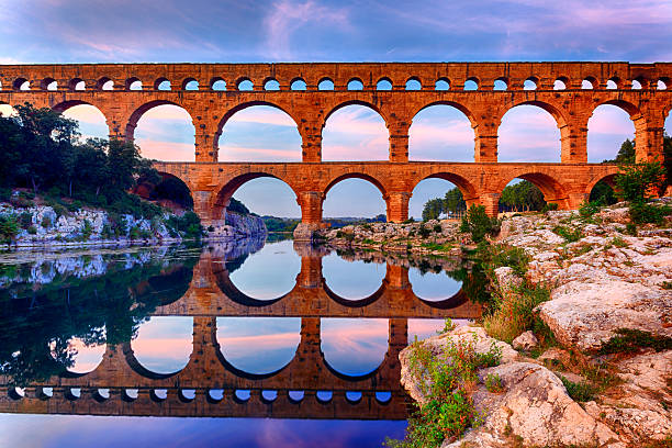 Pont du Gard stock photo