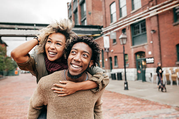 istock Couple visiting new city 617583066