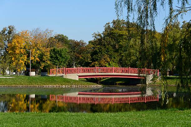 Belle Isle City Park An ornate bridge leads into Belle Isle city park on a sunny day. belle isle stock pictures, royalty-free photos & images