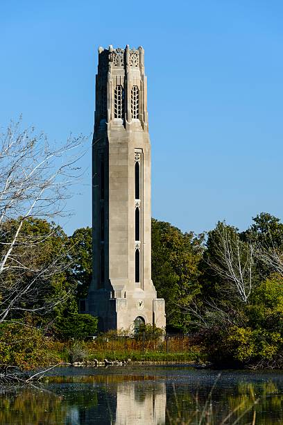 Belle Isle Carillon, Bell Tower The Belle Isle Carillon, a memorial built in 1939 plays a recording of bells on the hour and half hour. belle isle stock pictures, royalty-free photos & images