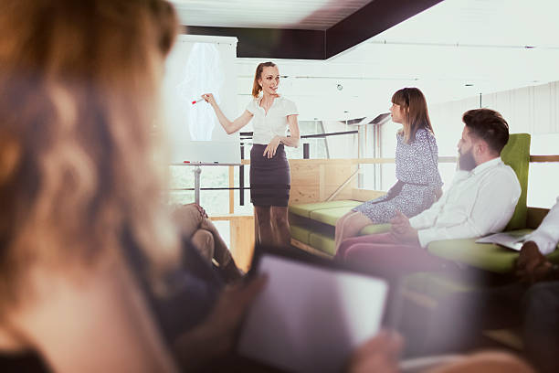 istock Young business adults, meeting, seminar 617590614