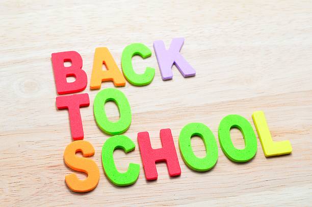 istock Back to School text with shadow on wooden background 617597666