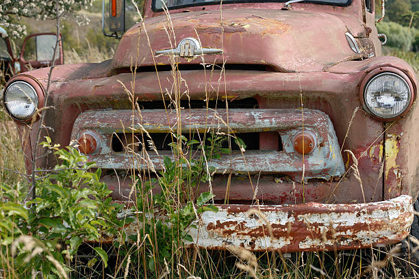 istock Old truck in grass 617598112