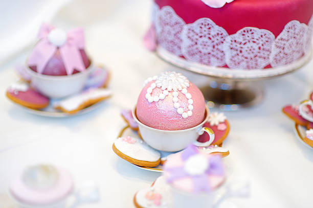 istock Delicious colorful wedding cupcakes 617598178