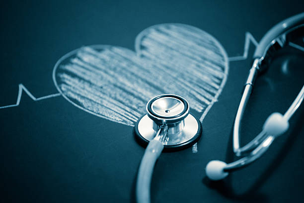 stethoscope with a heart stock photo