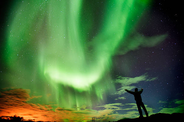istock Aurora Borealis (Northern Lights) over southern Iceland. 617601272