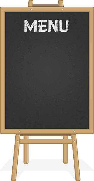 ilustrações, clipart, desenhos animados e ícones de menu quadro preto. - construction frame blackboard frame letter