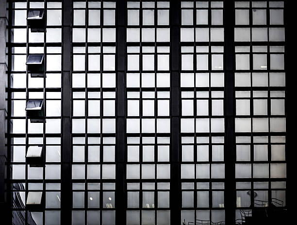 istock windows of business building with B&W color 617602520
