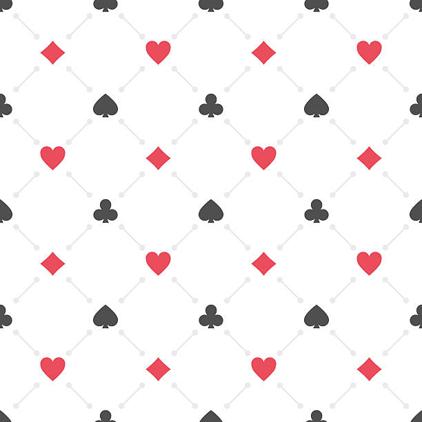 Casino seamless pattern. Seamless background with suits hearts, diamonds, clubs, spades. Poker casino seamless pattern illustration christmas casino stock illustrations