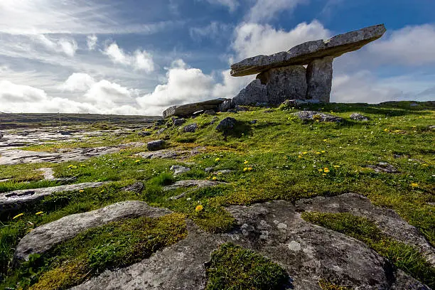 Photo of Poulnabrone Dolmen Tomb, Burren, Co.Clare, Ireland.