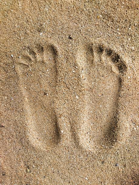 istock Footprint on the sand 617734436