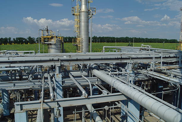 istock Chemical manufacturing plant construction 617735298