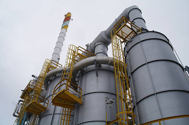 istock Chemical manufacturing plant construction 617735624