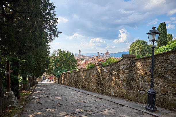 istock Far away view of Florence cathedral 617736316