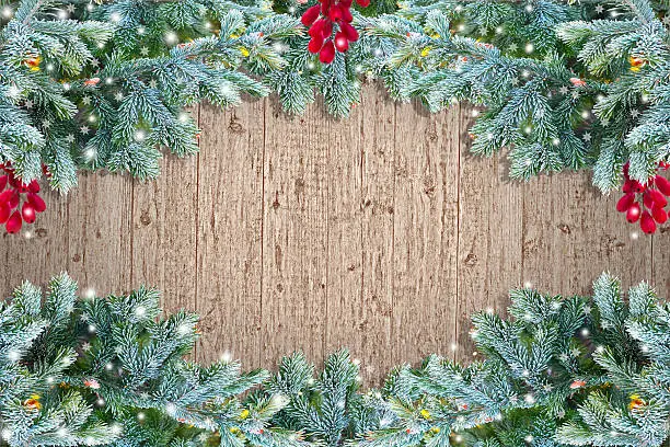 Photo of Grunge wooden Christmas frame