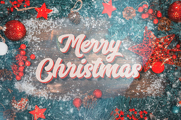 istock Lettering Merry Christmas on Backgrounds with snowing 617739042