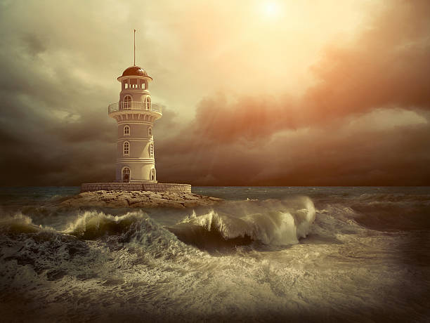 istock Lighthouse on the sea under sky 617741060