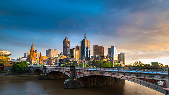 melbourne with princess bridge and flinders street station